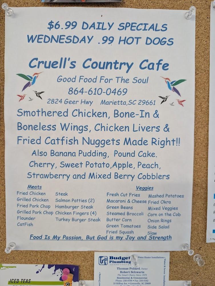 Cruell's Country Menu image 4